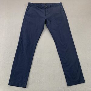 J Crew Flex Pants Mens 35x31 Blue Slim Chino Stretch Flat Front Casual